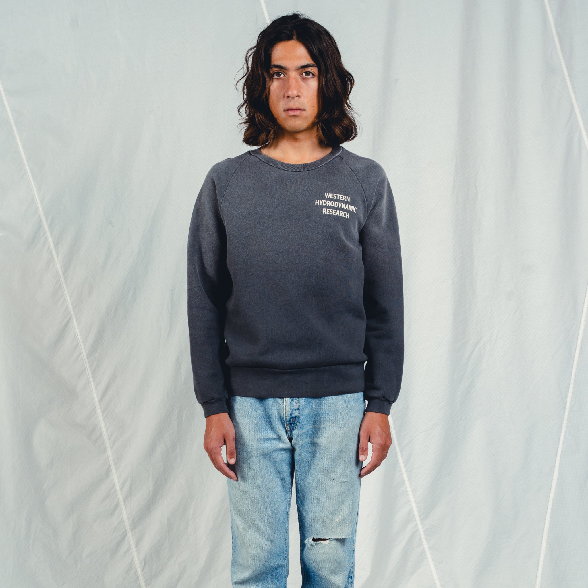 Raglan Worker Crew (Washed Black)