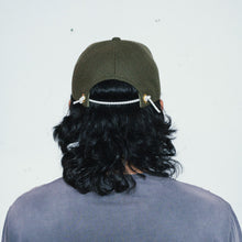 Load image into Gallery viewer, 6 Panel Wool Script Hat (Olive)
