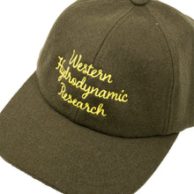 Load image into Gallery viewer, 6 Panel Wool Script Hat (Olive)
